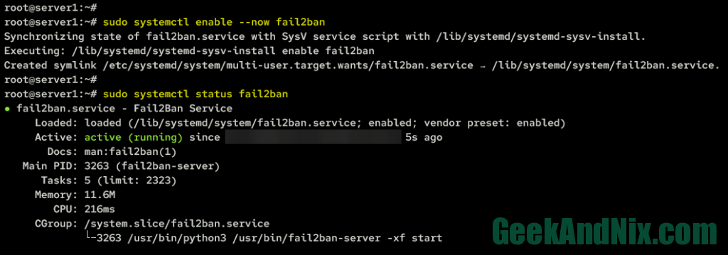 Checking fail2ban service on Ubuntu