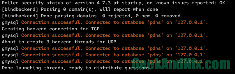 Testing PowerDNS and MariaDB connections