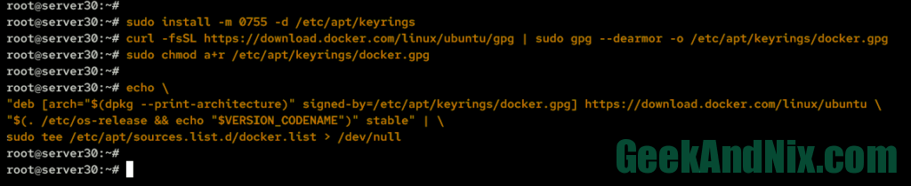 Adding Docker repository and GPG key for Ubuntu Server