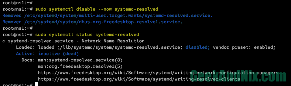 Disable systemd-resolved service