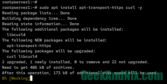 Installing apt-transport-https and curl