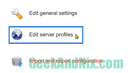 Editing server profiles