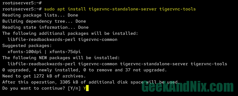 Installing VNC Server via TigerVNC