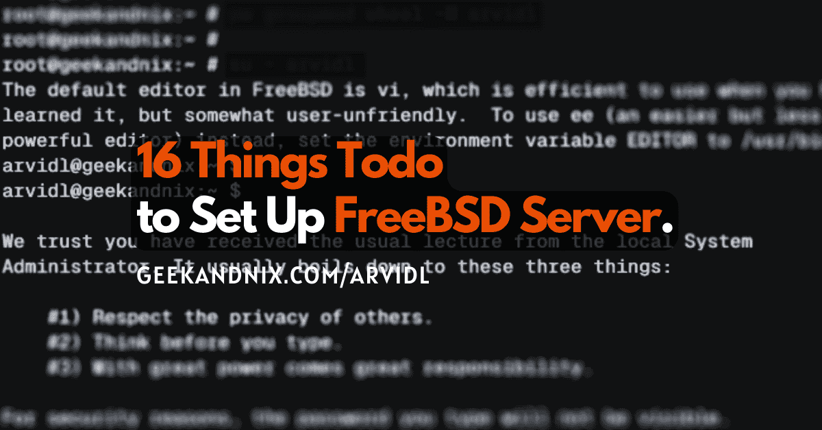 Initial Server Setup with FreeBSD 14 (16 Things to do)
