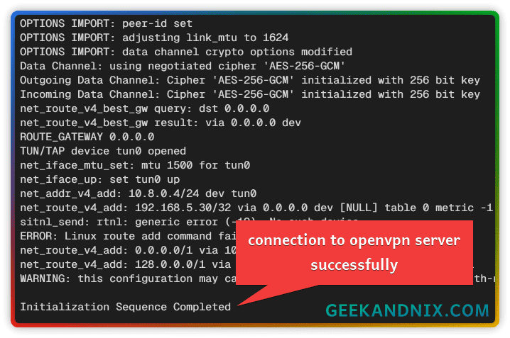 Connecting to OpenVPN Server via command line