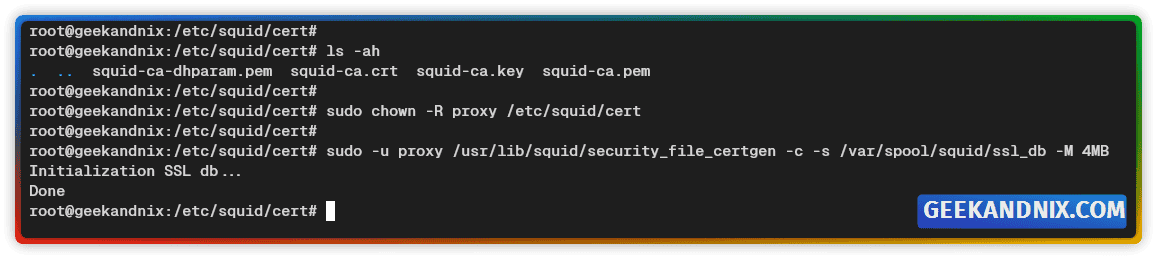 Configuring SSL/TLS Certificates for Squid