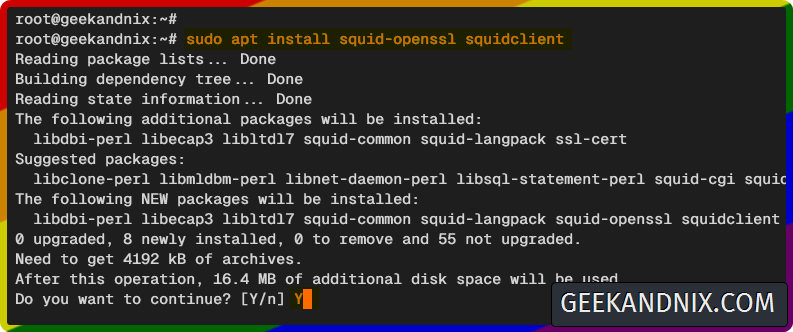Installing squid-openssl package