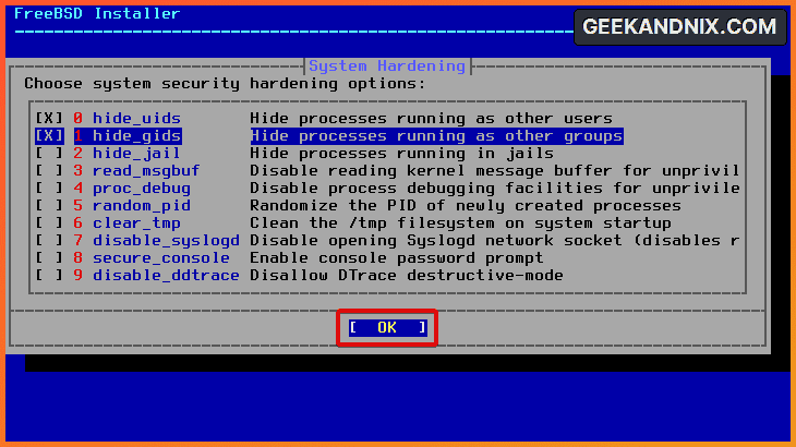 System hardening on FreeBSD