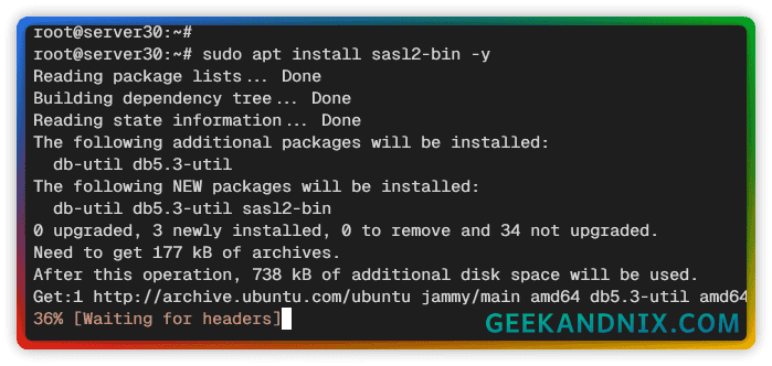 Installing sasl2-bin to Ubuntu system