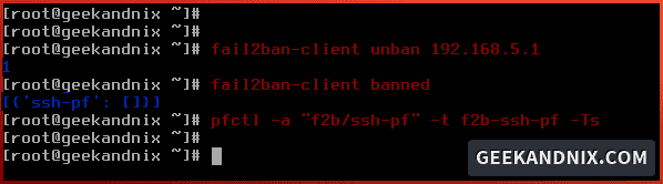 Unban IP address on fail2ban