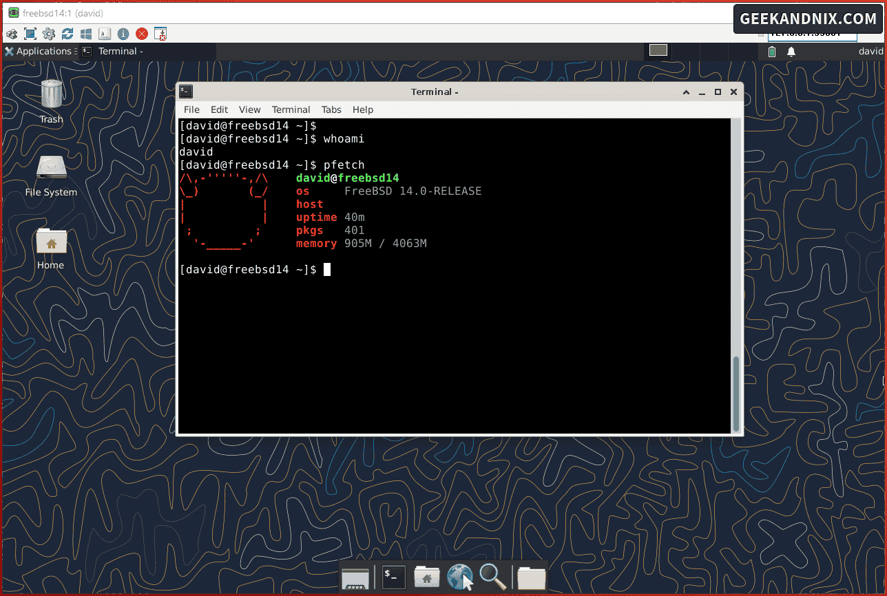 Accessing VNC Server FreeBSD with XFCE Desktop