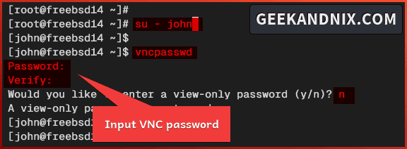 Initialize vnc password for new display