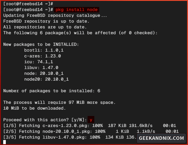 Installing Node.js on FreeBSD 14