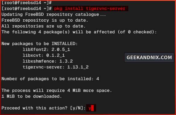 Installing TigerVNC Server on FreeBSD