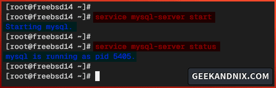 Starting and verifying mysql-server service