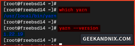 Checking Yarn path and version
