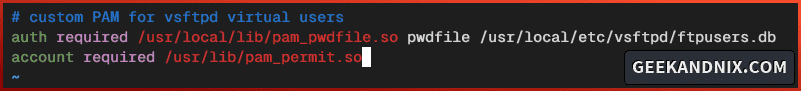 Integrating pam_pwdfile with vsftpd