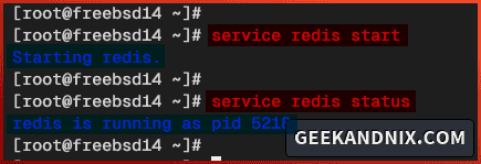 Start and verify Redis service