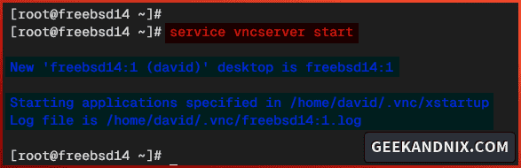 Starting vncserver service on FreeBSD
