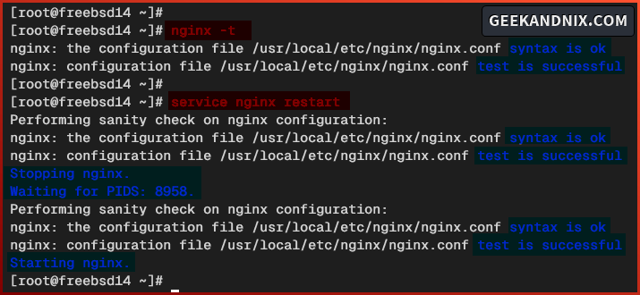 Checking Nginx syntax and restart Nginx service