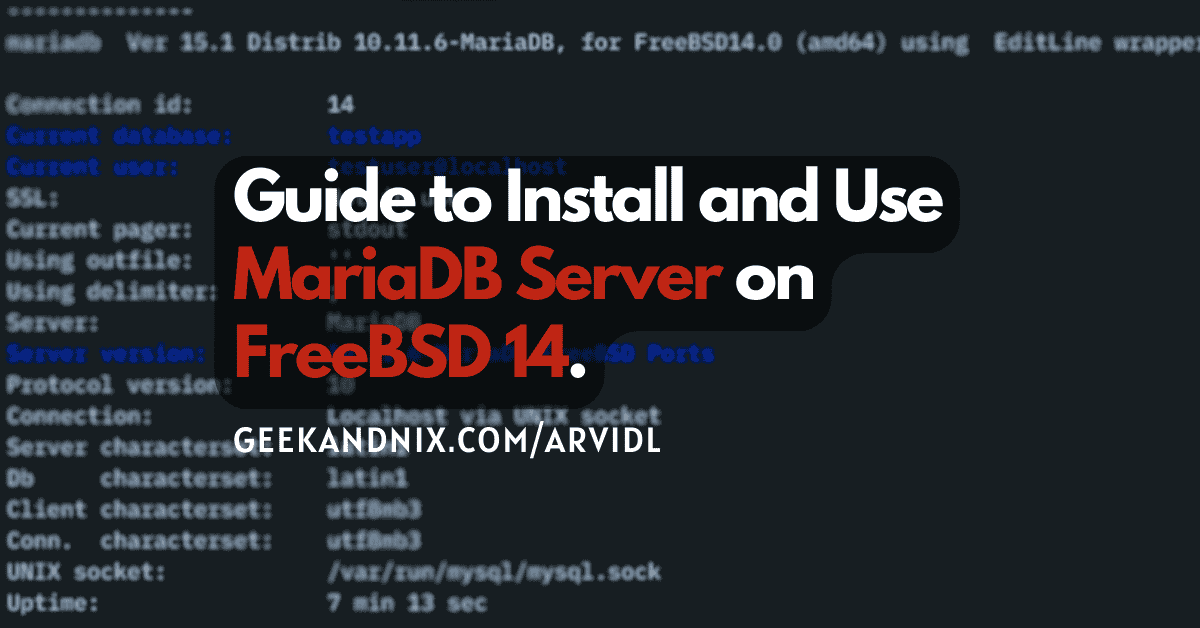 How to Install and Use MariaDB Server on FreeBSD 14