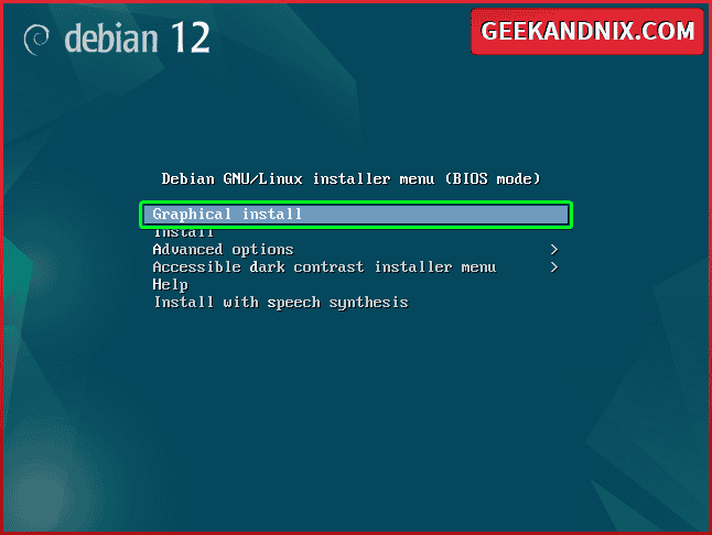 Installing Debian via graphical install