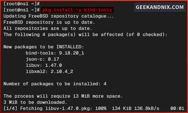 Installing bind-tools to FreeBSD