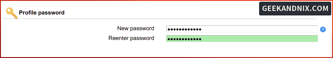 Changing password for LAM profile