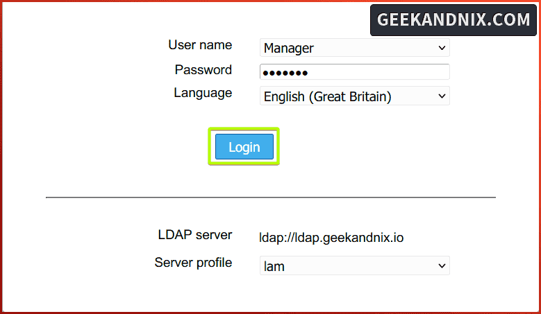 Logging in to LAM with OpenLDAP rootdn or administrator user