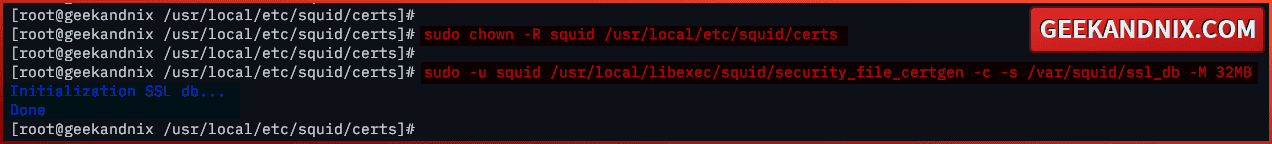 Generate TLS database for Squid