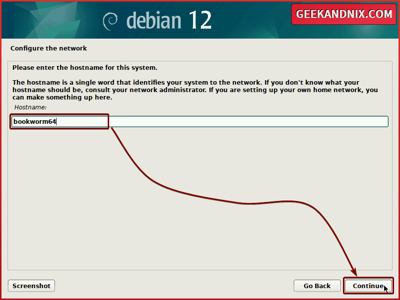 Setting up hostname for new Debian system