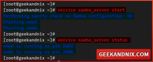 Checking Samba service status