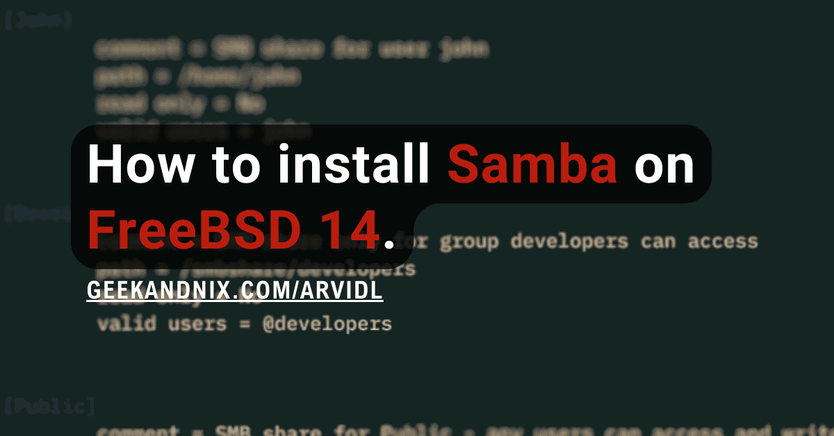 How to Install and Use Samba on FreeBSD 14