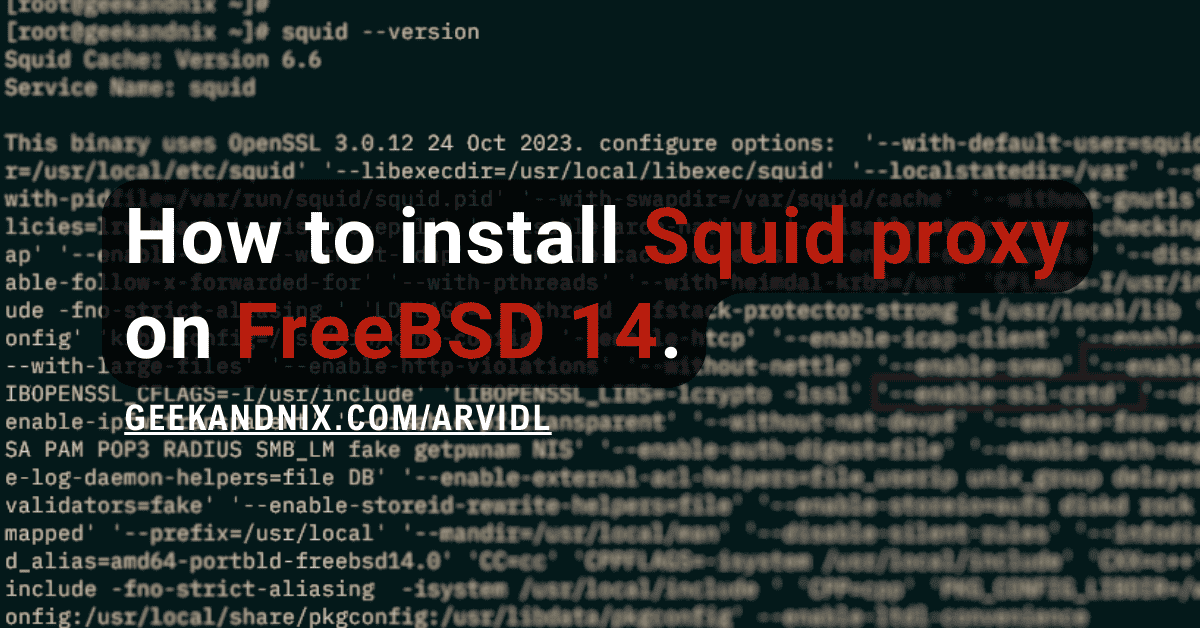 How to Install Squid Proxy on FreeBSD 14