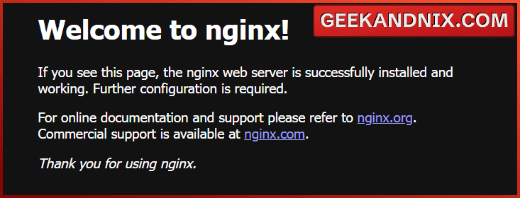 Accessing Nginx default index.html page