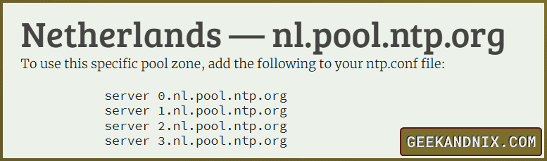Selecting NTP server source via ntppool.org