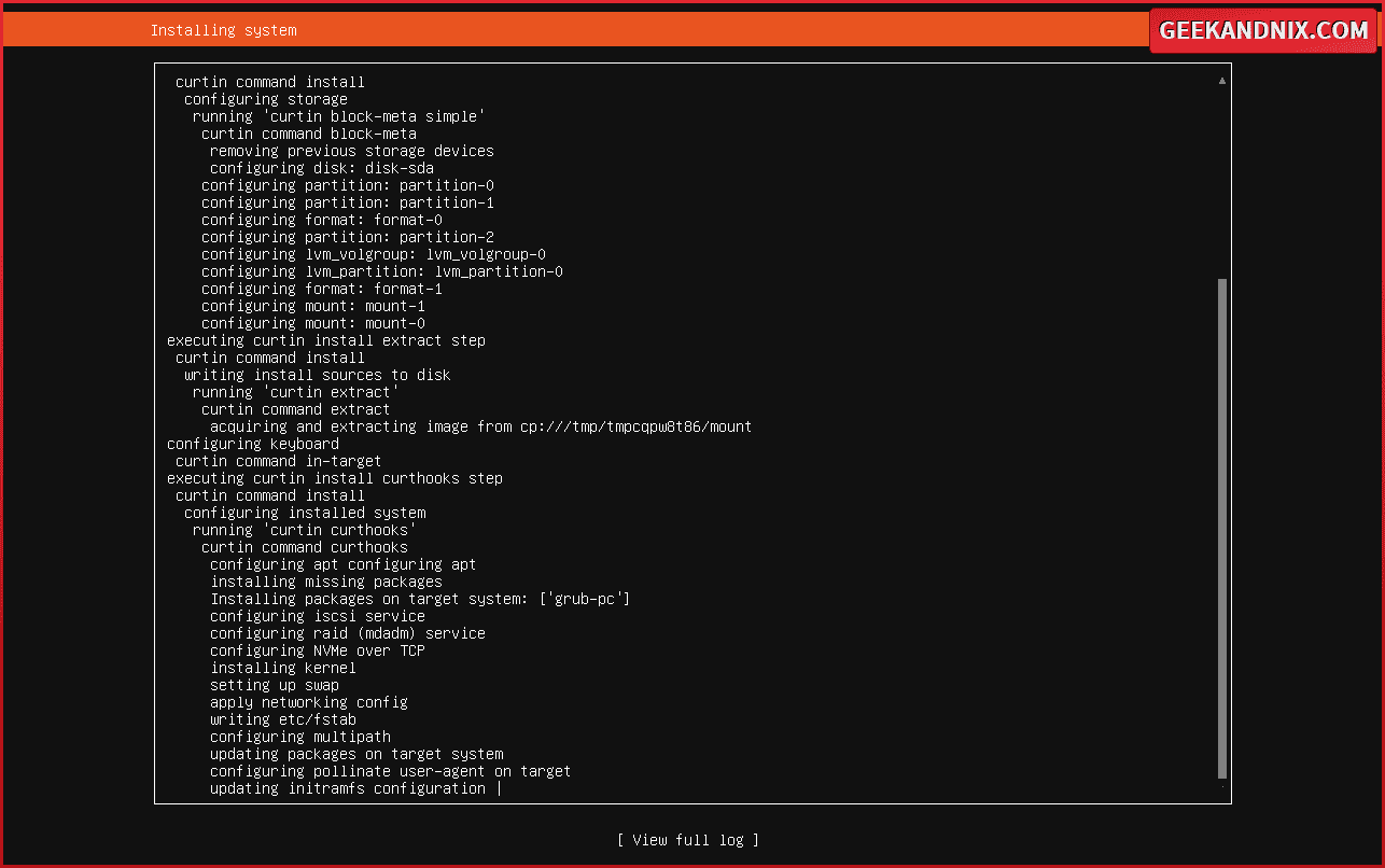 Installing Ubuntu 24.04 server