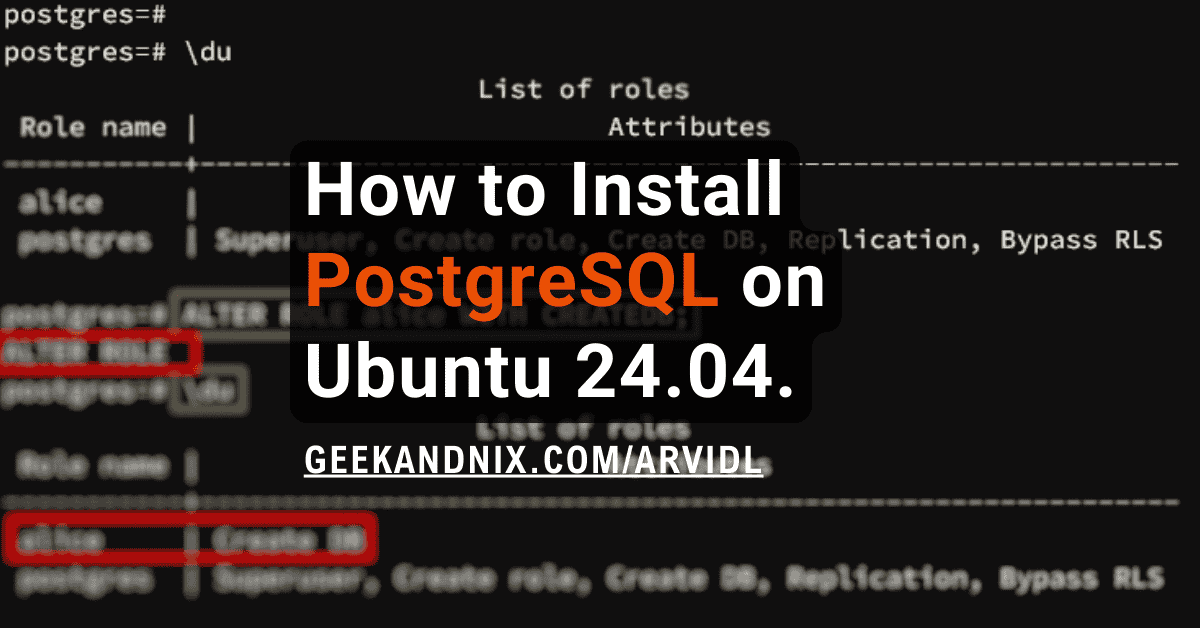 How to Install PostgreSQL 16 on Ubuntu 24.04