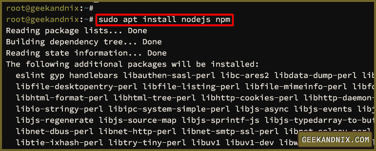 Installing Node.js through Debian repository