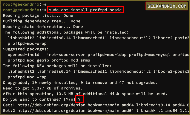 Installing ProFTPD on Debian 12