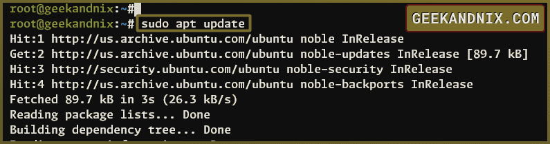 Updating ubuntu repository or package index