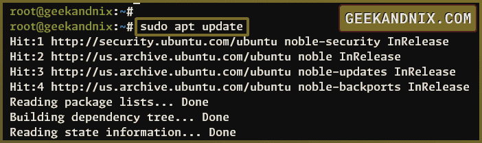Updating Ubuntu package index