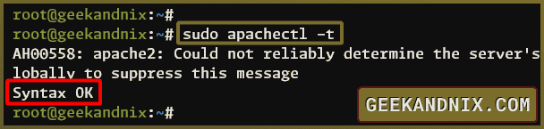 Testing Apache syntax