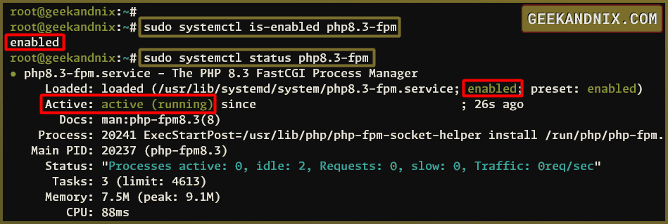 Checking PHP-FPM service status