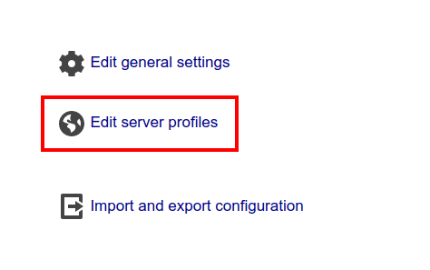 Editing LAM server profiles