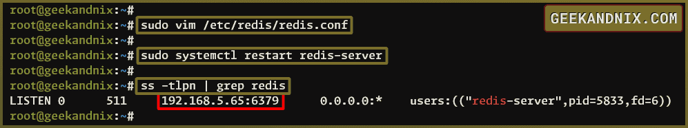 Configuring Redis and checking Redis port