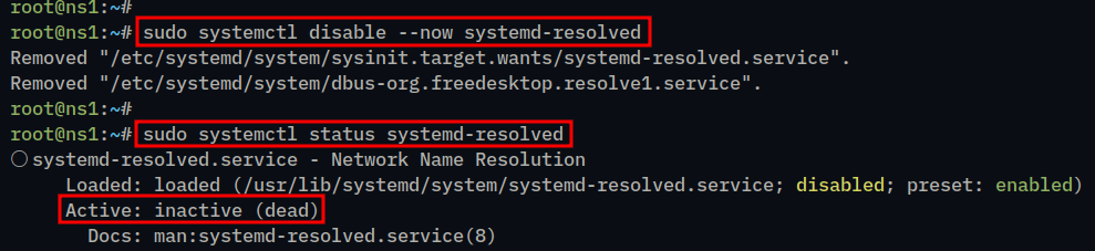 Disable systemd-resolved service