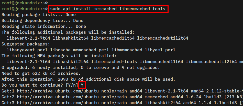 Installing memcached on Ubuntu 24.04