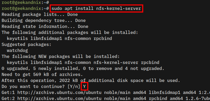 Installing NFS server on Ubuntu