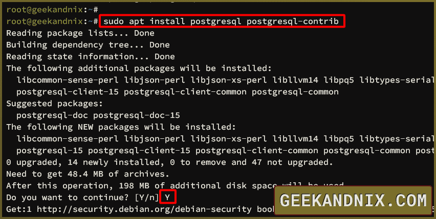 Installing PostgreSQL on Debian
